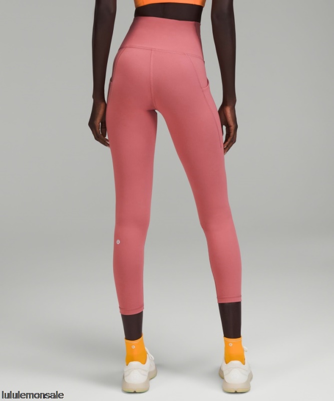 Lululemon Damen DELULU059 | Brier Rose Wunder Train Hoch Sitzend Mit Taschen 25